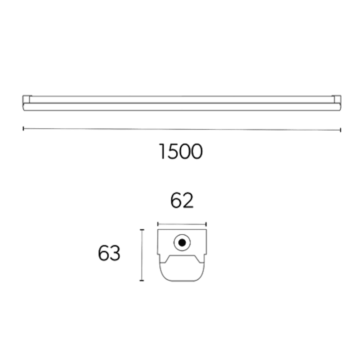 4lite Torre lysarmatur med nødlys, 25-50W, 150 cm