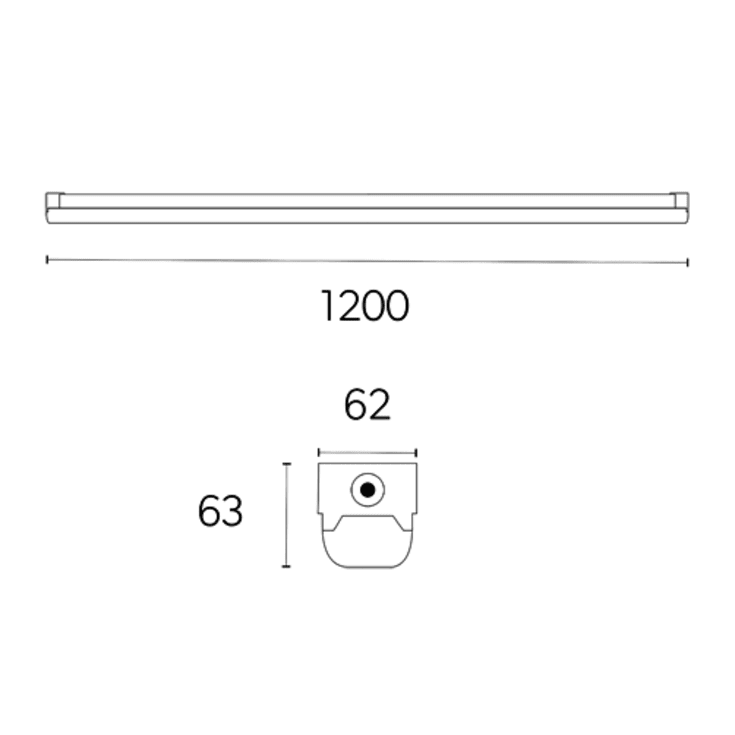 4lite Torre lysarmatur, 20-40W, 120 cm