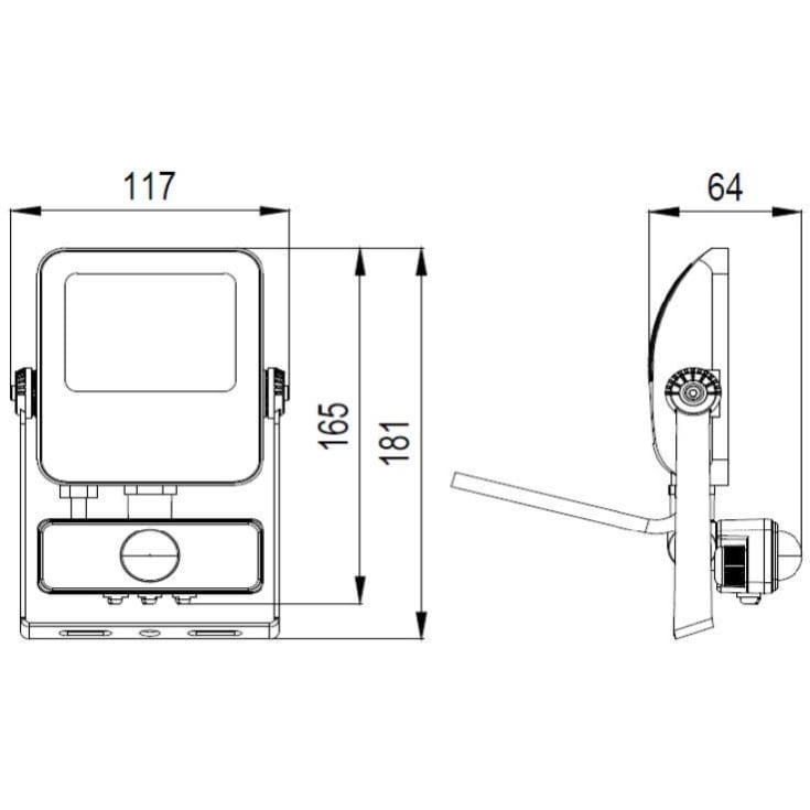4lite Floodlight projektør med sensor, 4000K, 20W