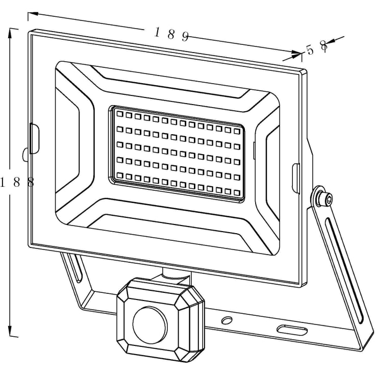 4lite Floodlight flomlys med sensor, 4000K, 50W