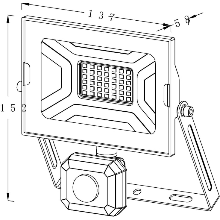 4lite Floodlight strålkastare med sensor, 4000K, 30W