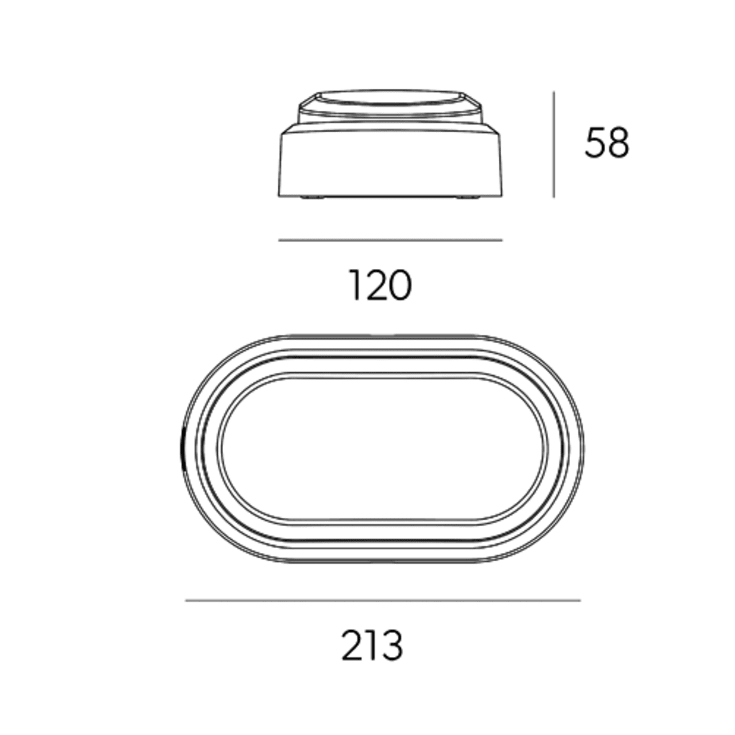 4lite Pylus Oval utomhus vägglampa, vit