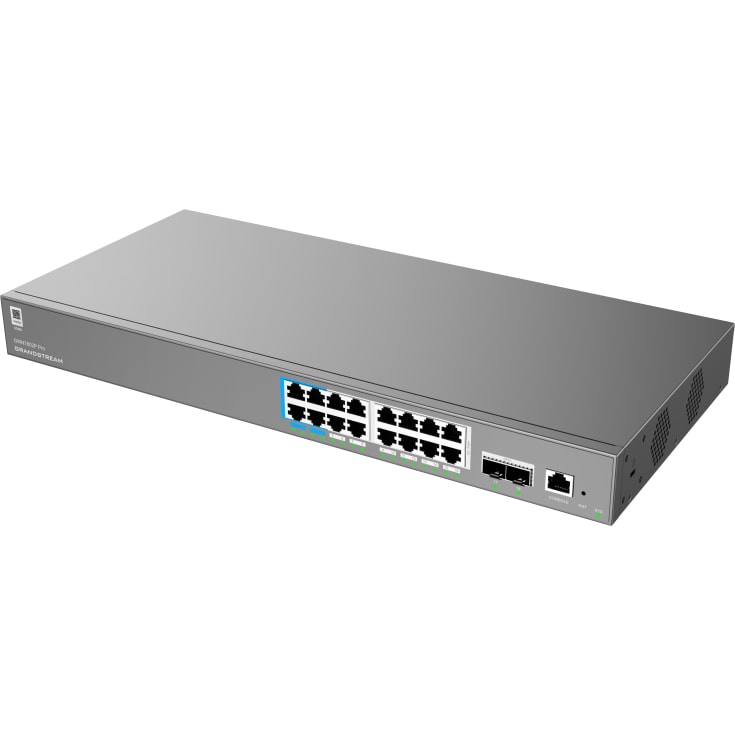 Grandstream GWN7802P Pro switch, L2, 16X1G, 2XSFP+, 16XPoE, 250W