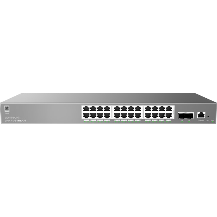 Grandstream GWN7803PL Pro switch, L2, 24X1G, 2XSFP+, 24XPoE, 250W
