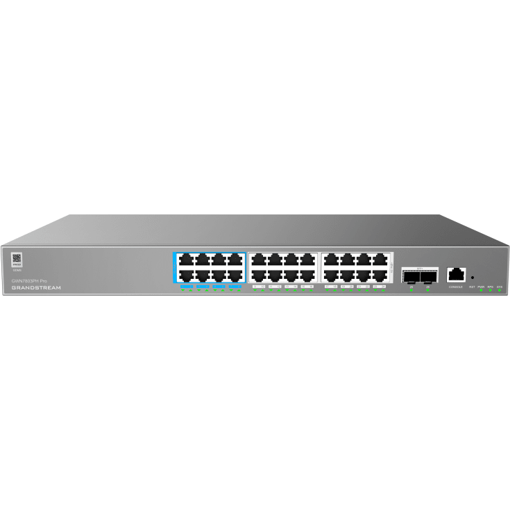 Grandstream GWN 7803PH Pro switch, L2, 24X1G, 2XSFP+, 24XPoE, 400W