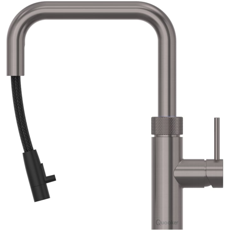 Quooker Flex Square Pro3 køkkenarmatur, kogende vand, udtrækstud, sort krom