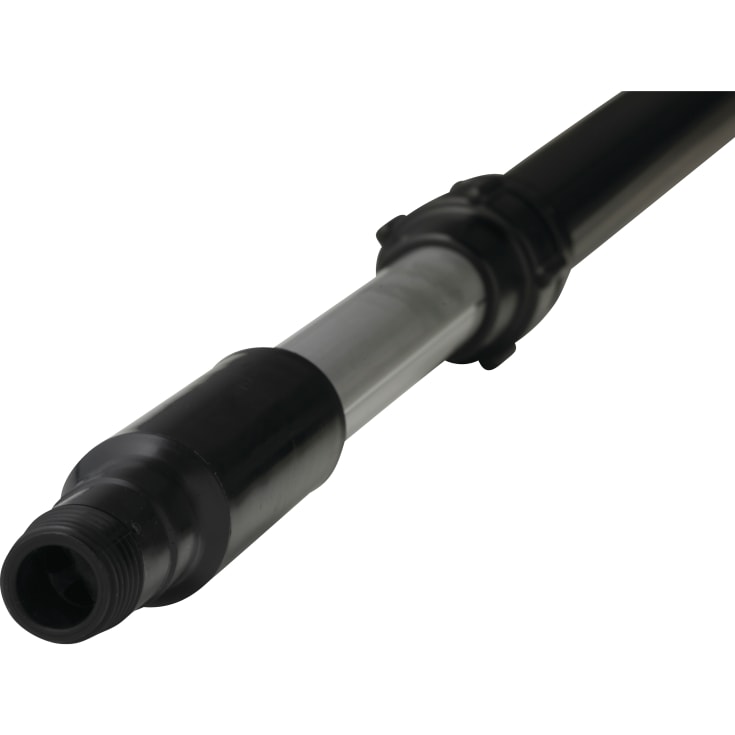 Vikan teleskophandtag i aluminium med vattenutlopp svart, 100-160 cm, Ø32 mm