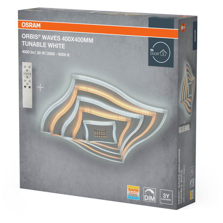 Osram Orbis Waves loftlampe, 40 x 40 cm