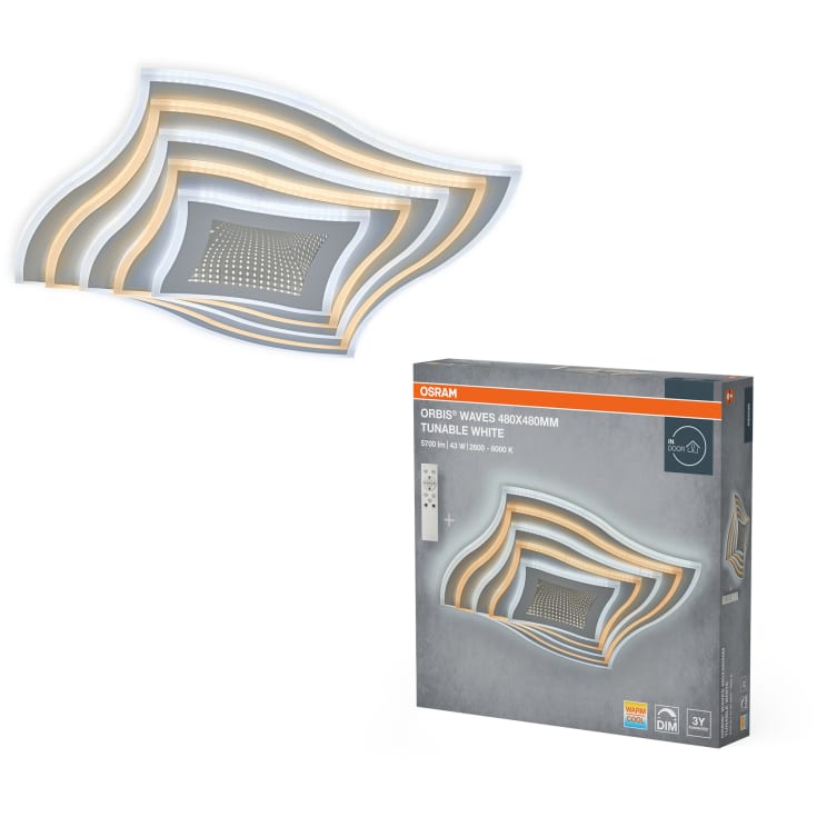 Osram Orbis Waves taklampa, 48 x 48 cm
