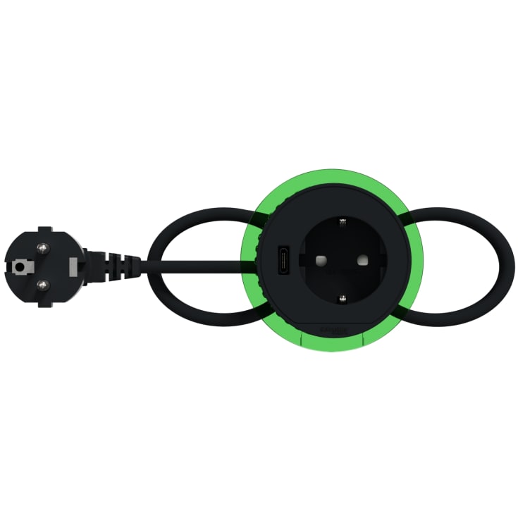 Schneider Electric Unica+ XS bordstikkontakt med USB+C, antracit