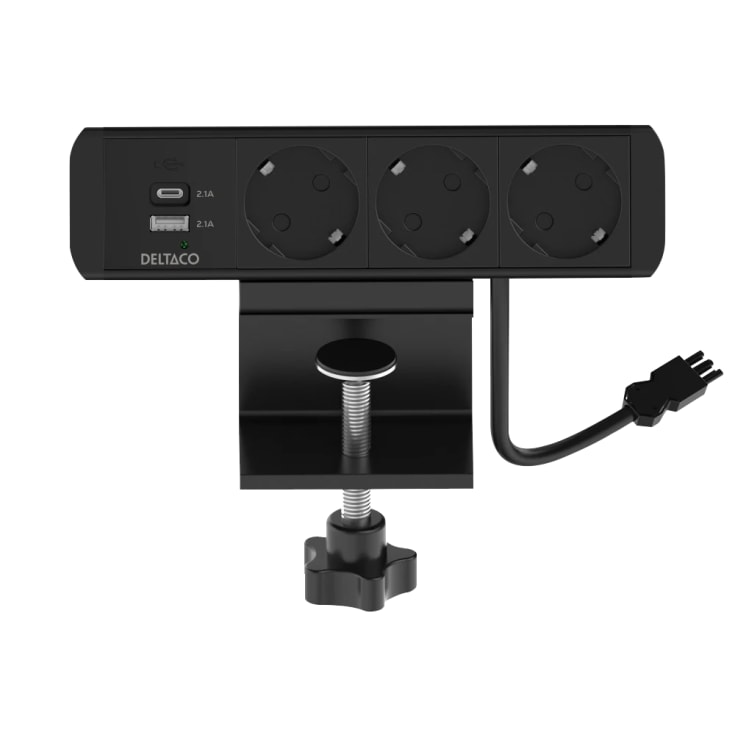 Deltaco On-Desk 3 outlet A+C USB outlet GST18 kabel