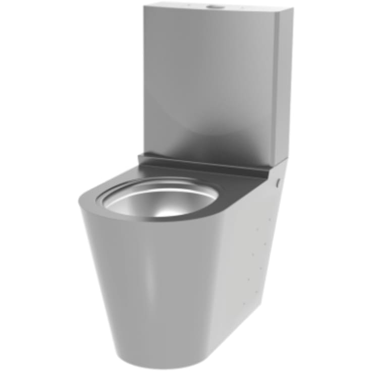 TOILET MED CISTERNE I RUSTFRIT STÅL, MED DOBBELT SKYL 3/6 LITER.