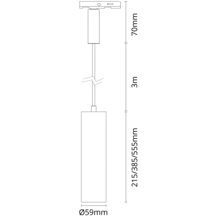SG Zip Tube Mini skinnependel, 2700K, svart