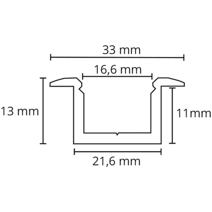 SG StripLine 1,8m LED skinne til indbyg, hvid
