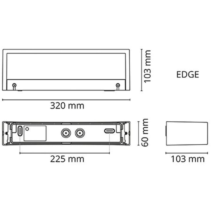 SG Edge Direct udendørs væglampe, 2700K, hvid