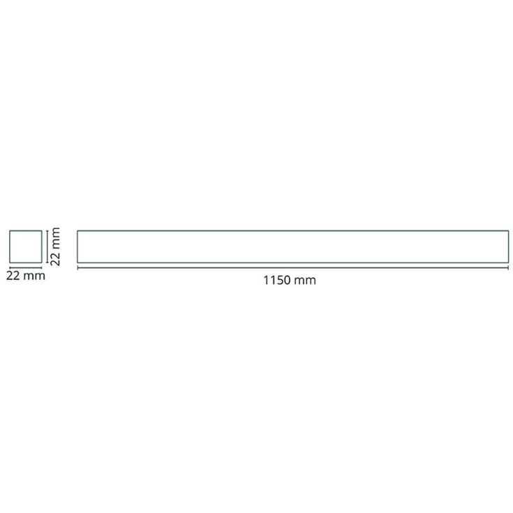 SG Zip 1F strømskinne, sort, 1,15 meter