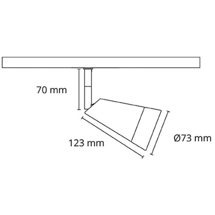 SG Zip Glas 1F skinnespot, dimtowarm, hvid