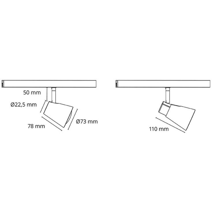 SG Zip Zoom 1F skinnespot, justerbar hvid, sort
