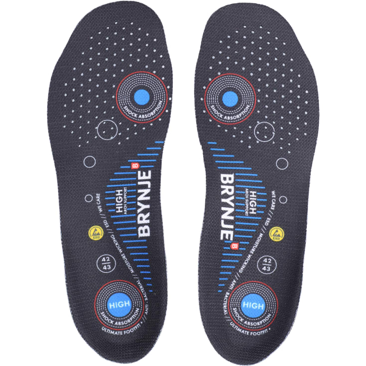 Brynje Ultimate Footfit+ indlægssål High, Sort, 44-45