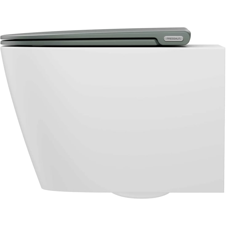 Pressalit Trend Style D2 væghængt toilet, uden skyllekant, hvid/mat grøn