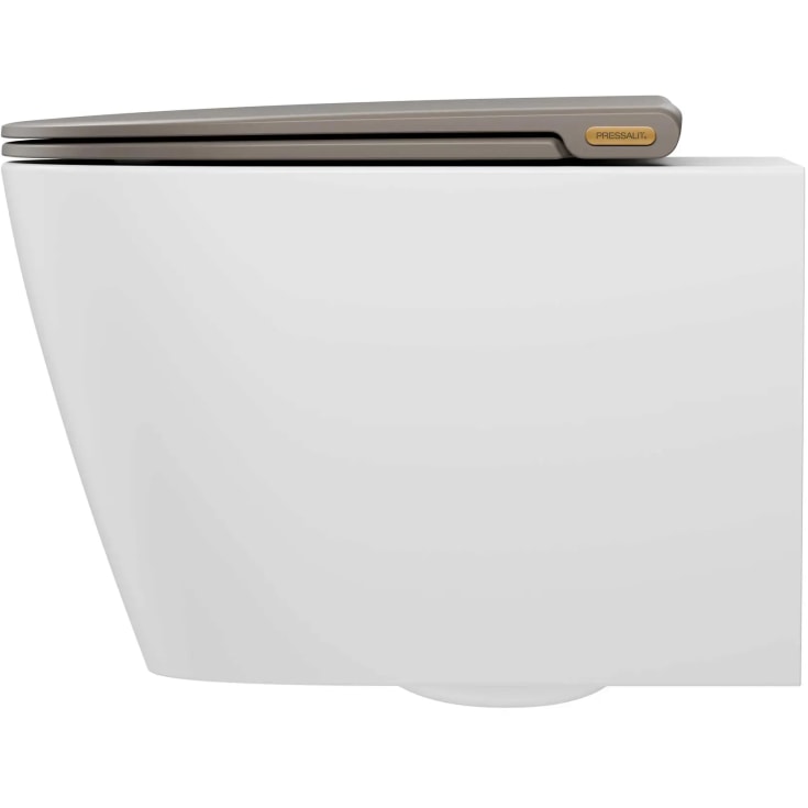 Pressalit Trend Style D2 væghængt toilet, uden skyllekant, hvid/mat beige