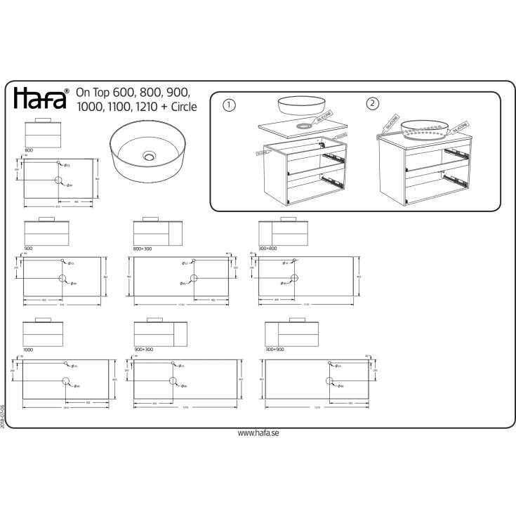Hafa On Top benkeplate, 101x46.2 cm, antrasittgrå