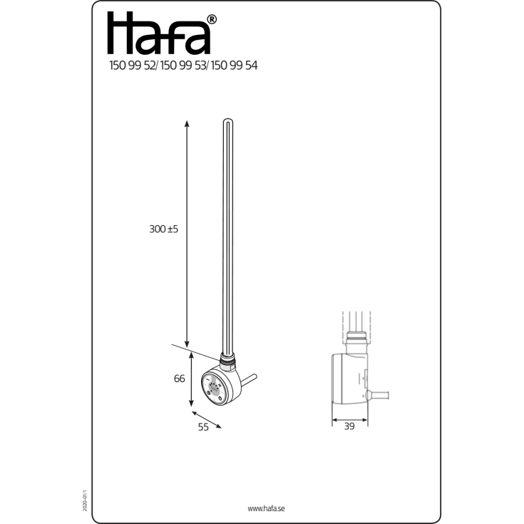Hafa elpatron, termostat, timer, krom