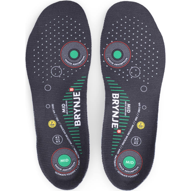 Brynje Ultimate Footfit+ indlægssål Medium, Sort, 46-47