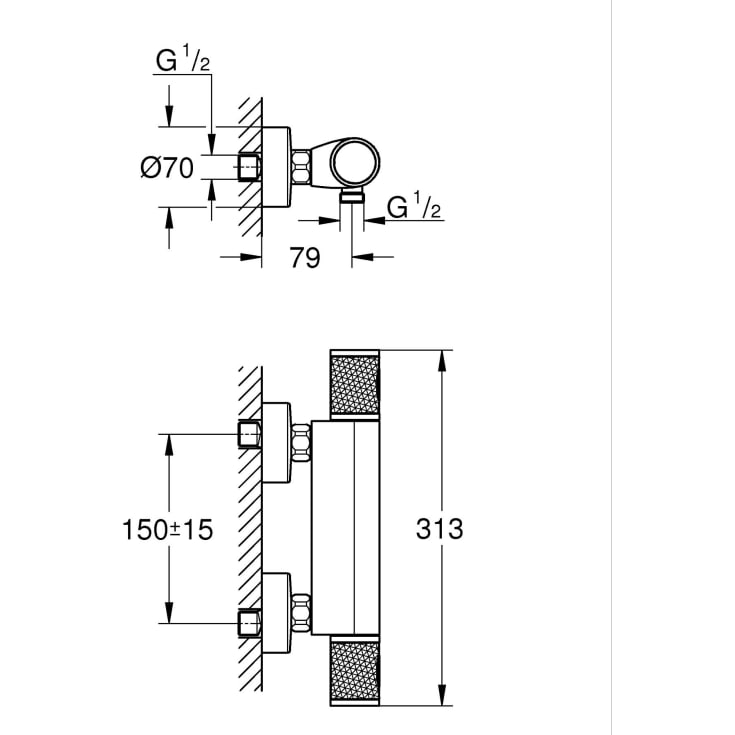Grohe Precision Feel brusearmatur, børstet kobber