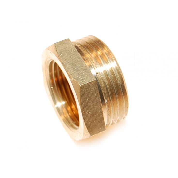 Messing nippelmuffe, 1/2" x 3/8"