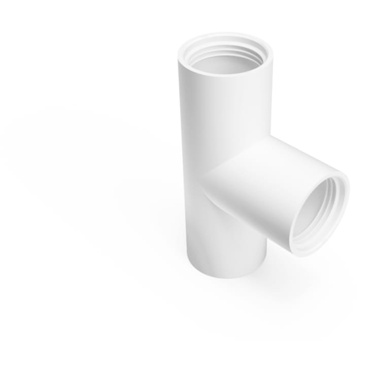 Purus T-rör, indstick, 90°, Ø40 mm, plast, vit