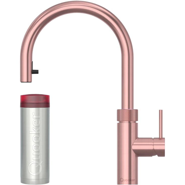 Quooker Flex Round Pro3 køkkenarmatur, kogende vand, udtrækstud, rosa kobber