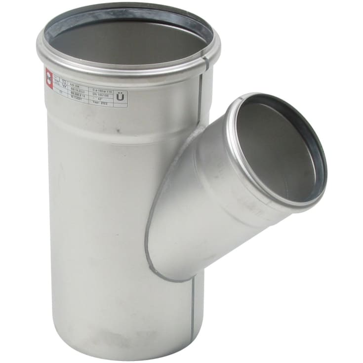 110 x 75 mm x 45° Grenrør rustfri AISI304/EN1.4301 BLÜCHER