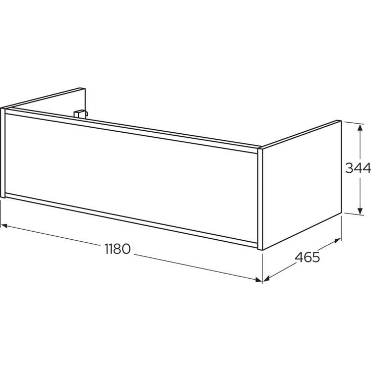 Gustavsberg Ducentic servantskap, 118x46,5 cm, brun eik