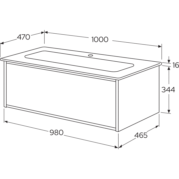 Gustavsberg Ducentic möbelpaket, 100x47 cm, vit