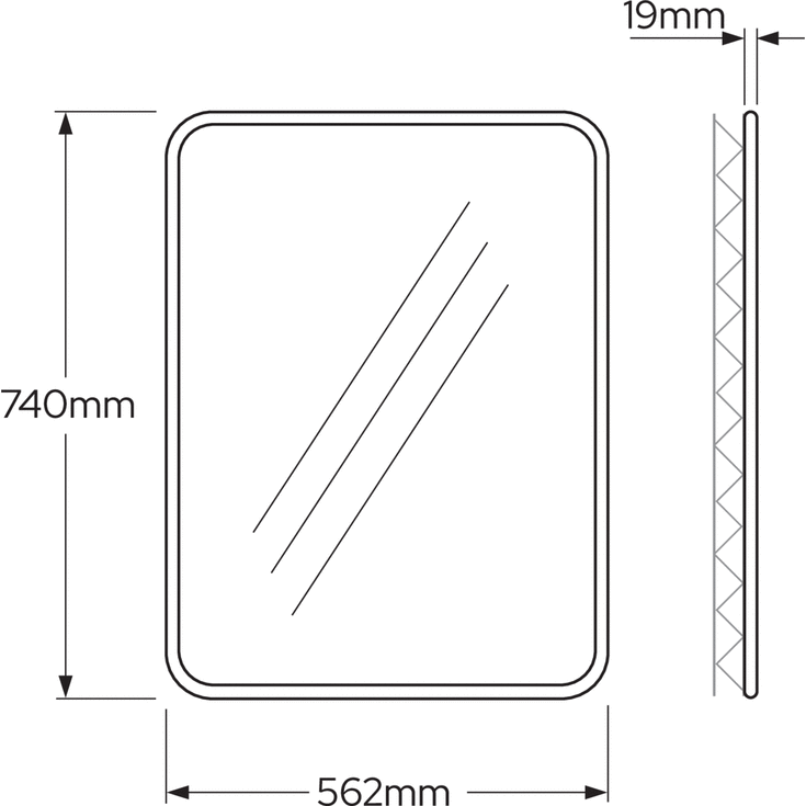 Gustavsberg Ducentic speil, 56,2x74,2 cm, krom