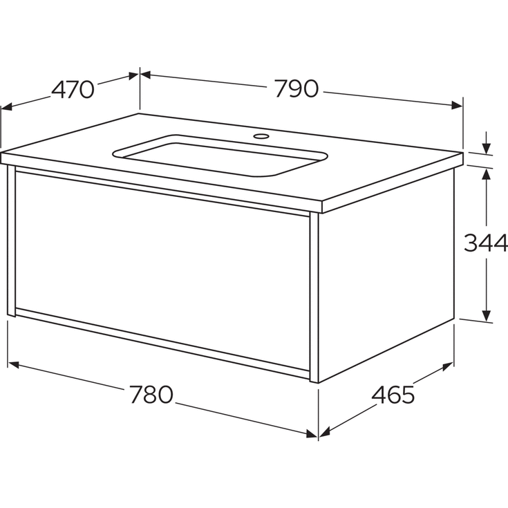 Gustavsberg Ducentic möbelpaket, 79x47 cm, vit