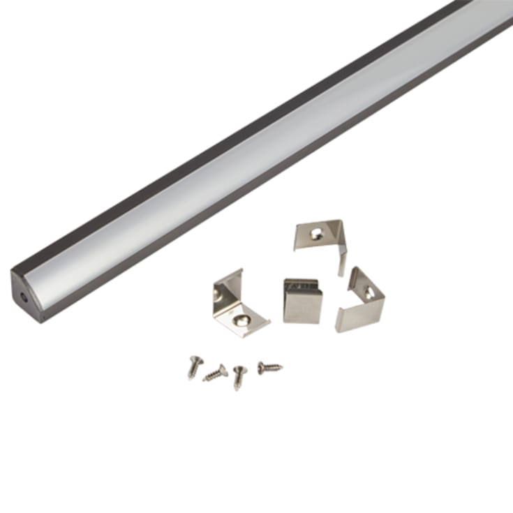 2M Hjørne Profil 18,4 x 18,4 (indv. 14mm) IP20 Sort