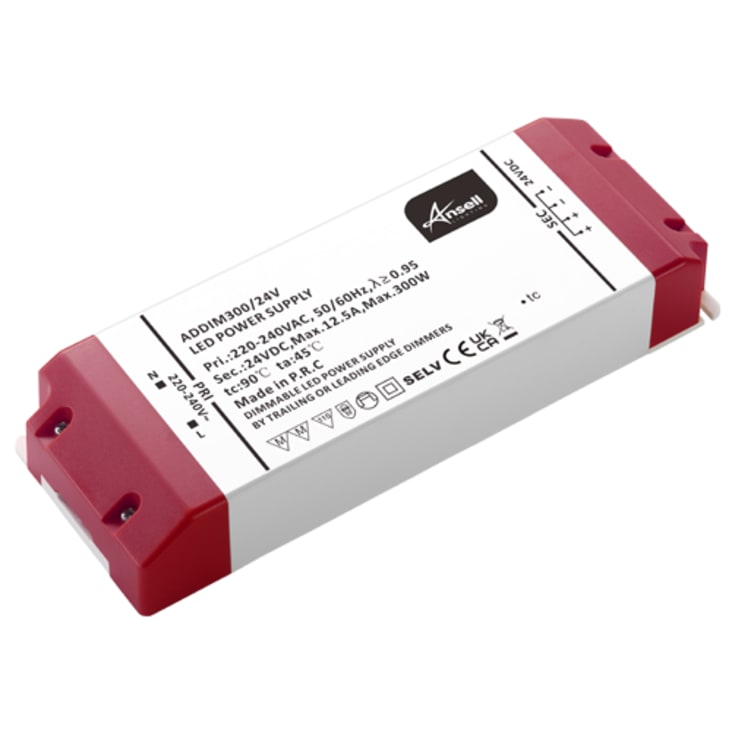 Driver 300W 24V Triac dæmpning (Bagkant) Load 144-300W IP20