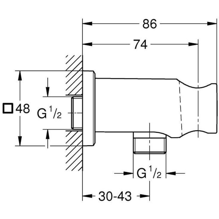 Grohe Rainshower slanguttag, supersteel