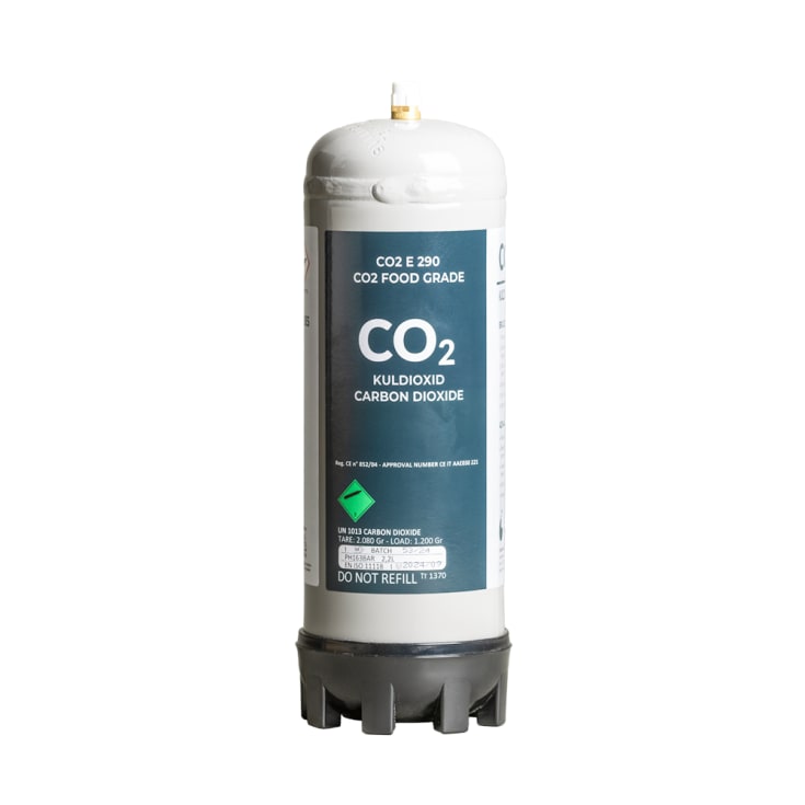 Friskvand CO2 engangsflaske, 1,2kg