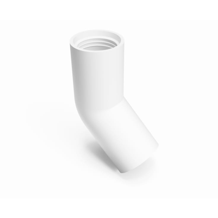 Purus avløpsbend, innstikk, 45°, Ø32 mm, plast, hvit