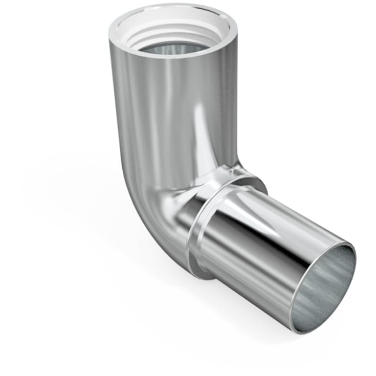Purus afløbsbøjning, indstik, med spids, 90°, Ø32 mm, plast, krom