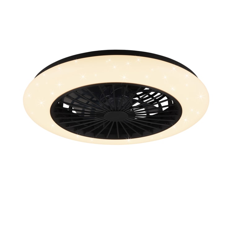 Trio Lighting Stralsund loftventilator med lys, sort