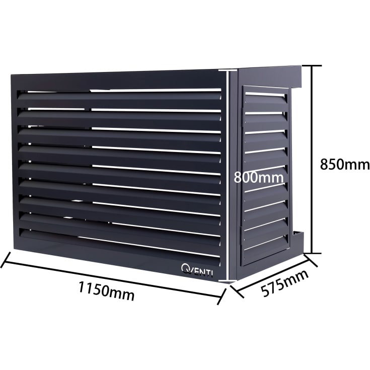 Qventi varmepumperskjuler aluminium, 115 cm, antracit