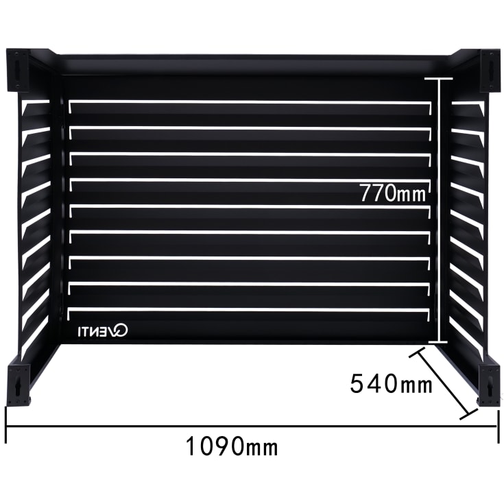 Qventi varmepumperskjuler aluminium, 115 cm, sort
