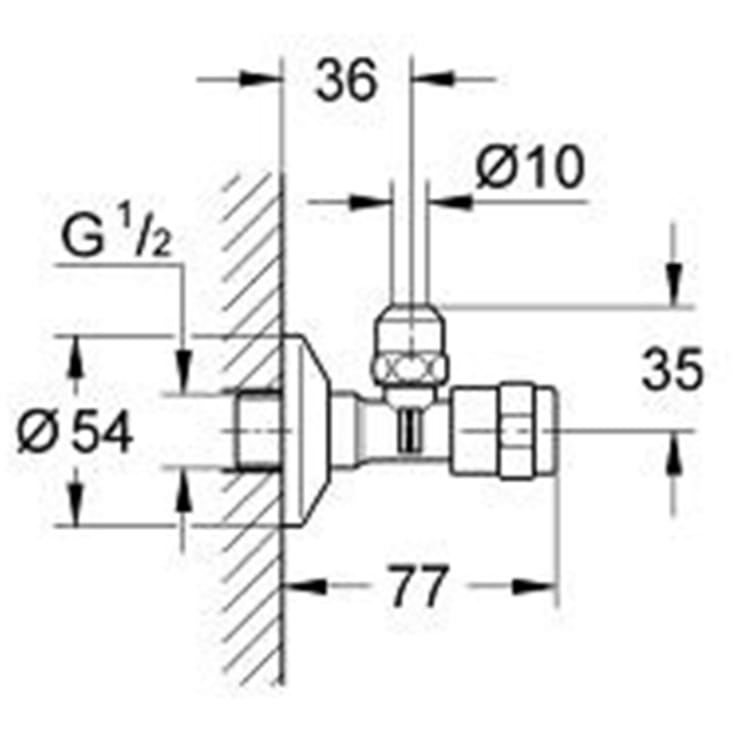Grohe stoppventil, krom
