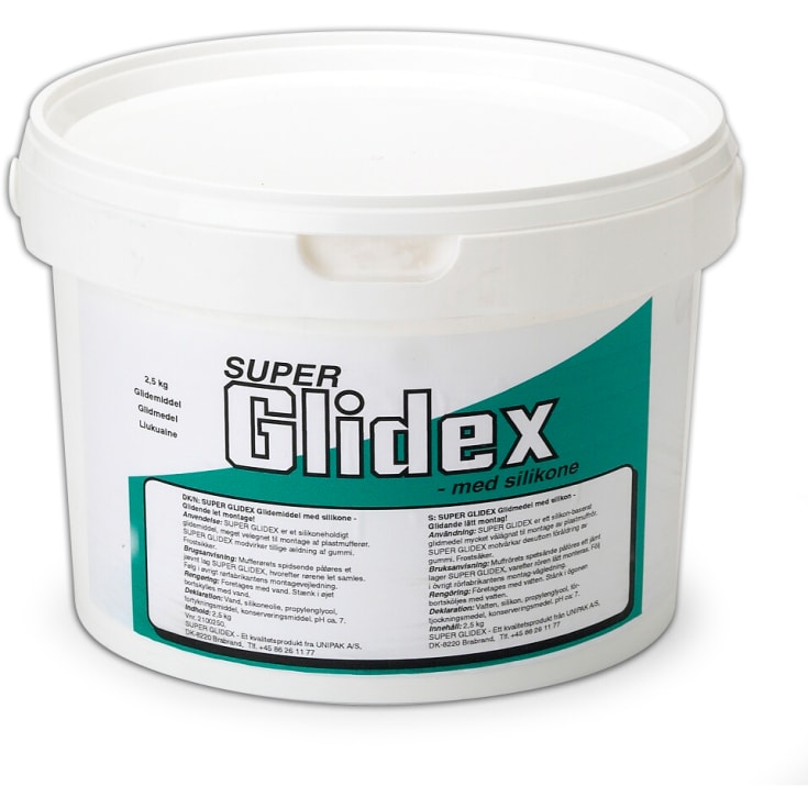Super Glidex silikonbasert glidemiddel, bøtte, 2,5 kg