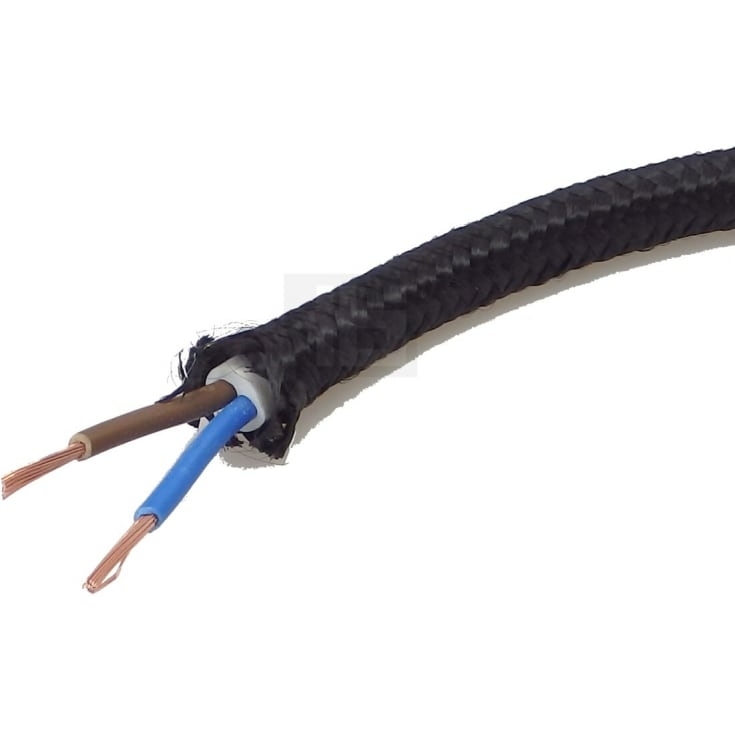 TBI stofledning, 2x0,75 mm²,sort, metervare