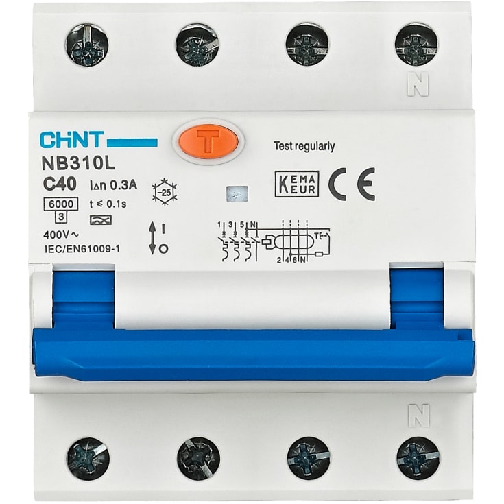 Chint kombiafbryder 3P+N, 40A, 300mA, 6kA